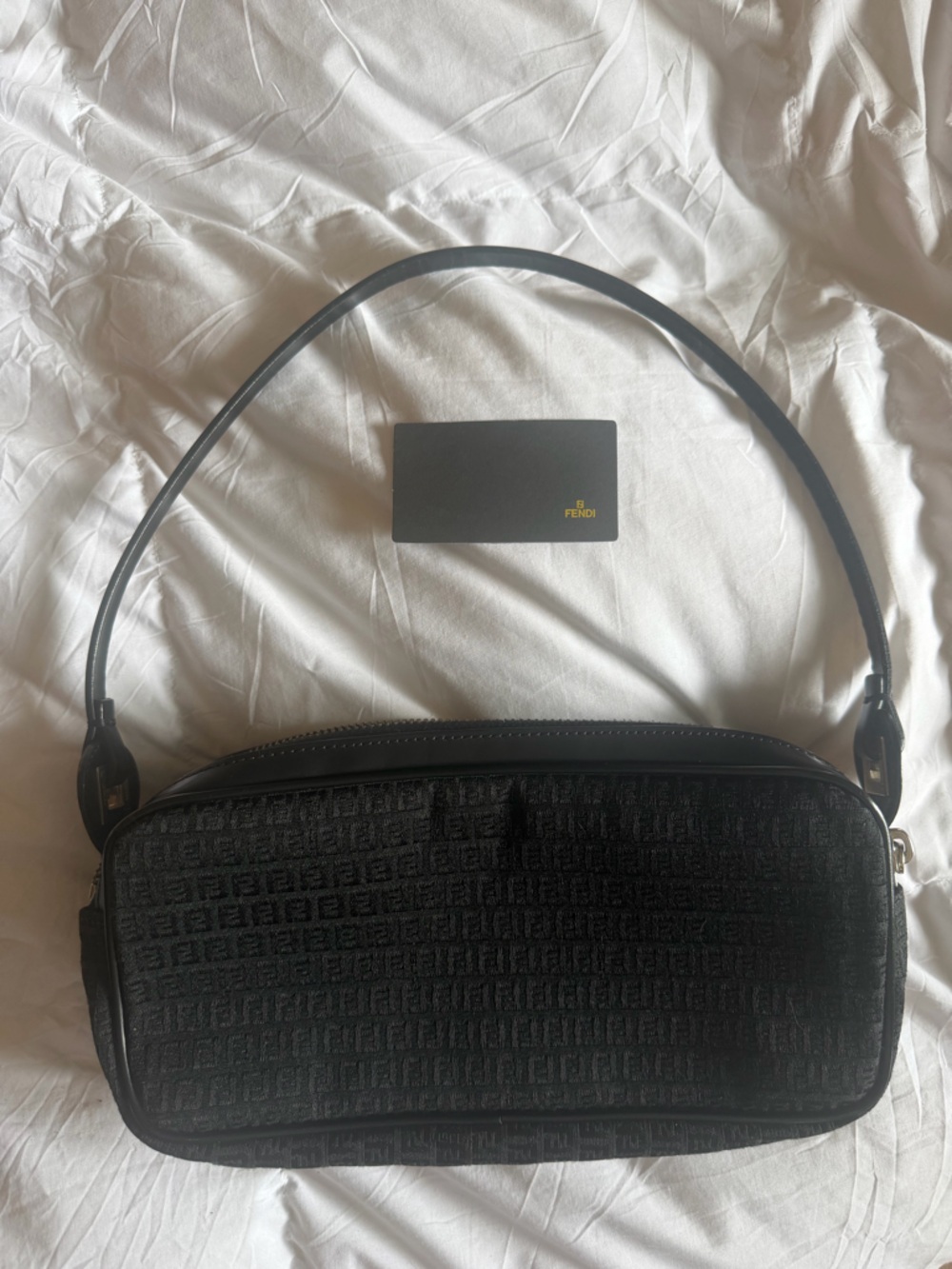 Fendi Black Zucc Monogram Shoulder Bag